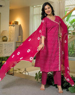 Cotton Printed Straight Kurta with Pant & Dupatta