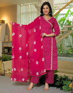 Viscose Rayon Embroidered Straight 3 Piece Kurta Set