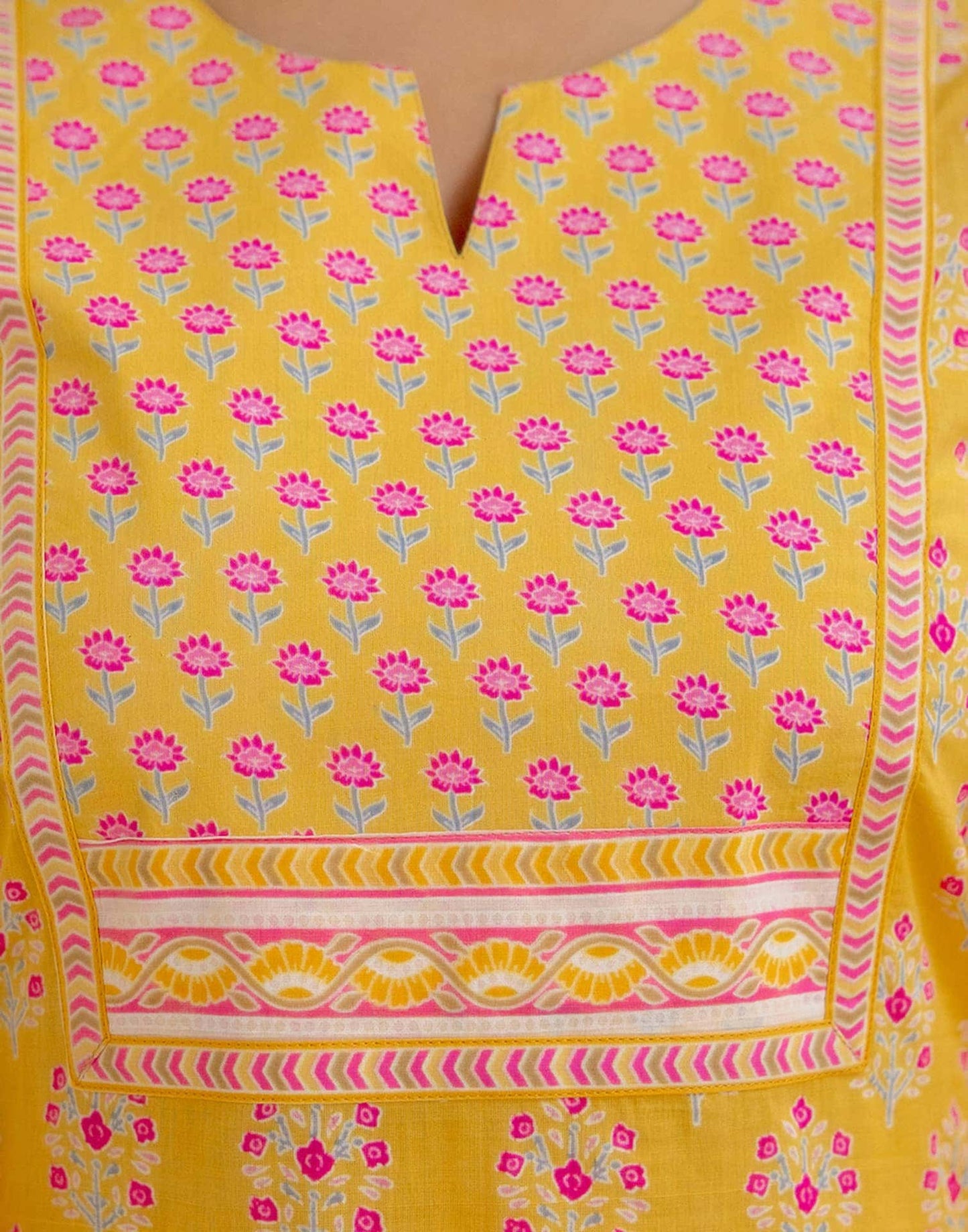 Cotton Printed Straight Kurta with Pant & Dupatta