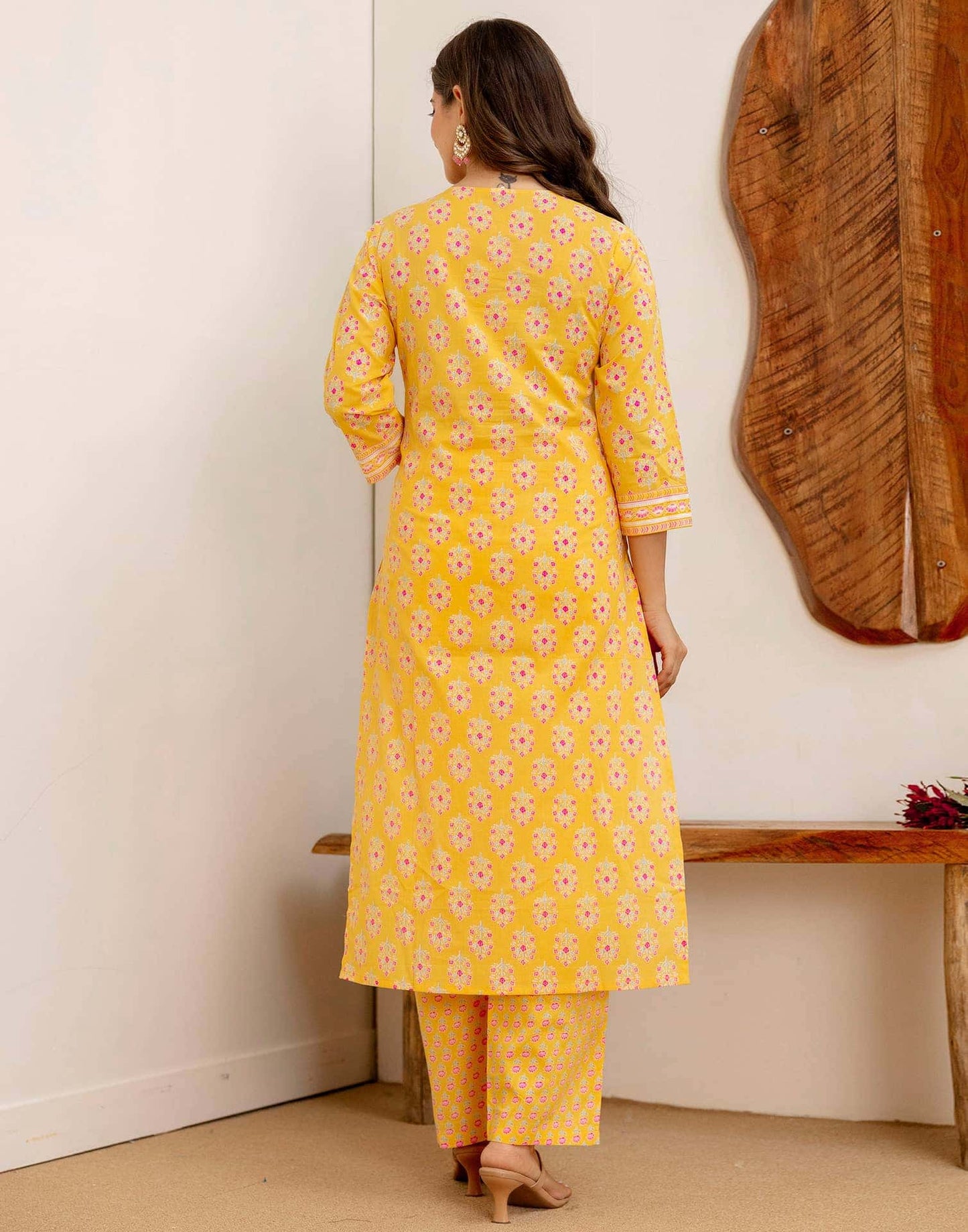 Cotton Printed Straight Kurta with Pant & Dupatta