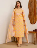 Viscose Rayon Floral Print Straight 3 Piece Kurta Set