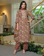 Viscose Rayon Embroidered Straight 3 Piece Kurta Set