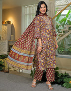 Viscose Rayon Embroidered Straight 3 Piece Kurta Set