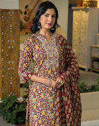 Viscose Rayon Embroidered Straight 3 Piece Kurta Set