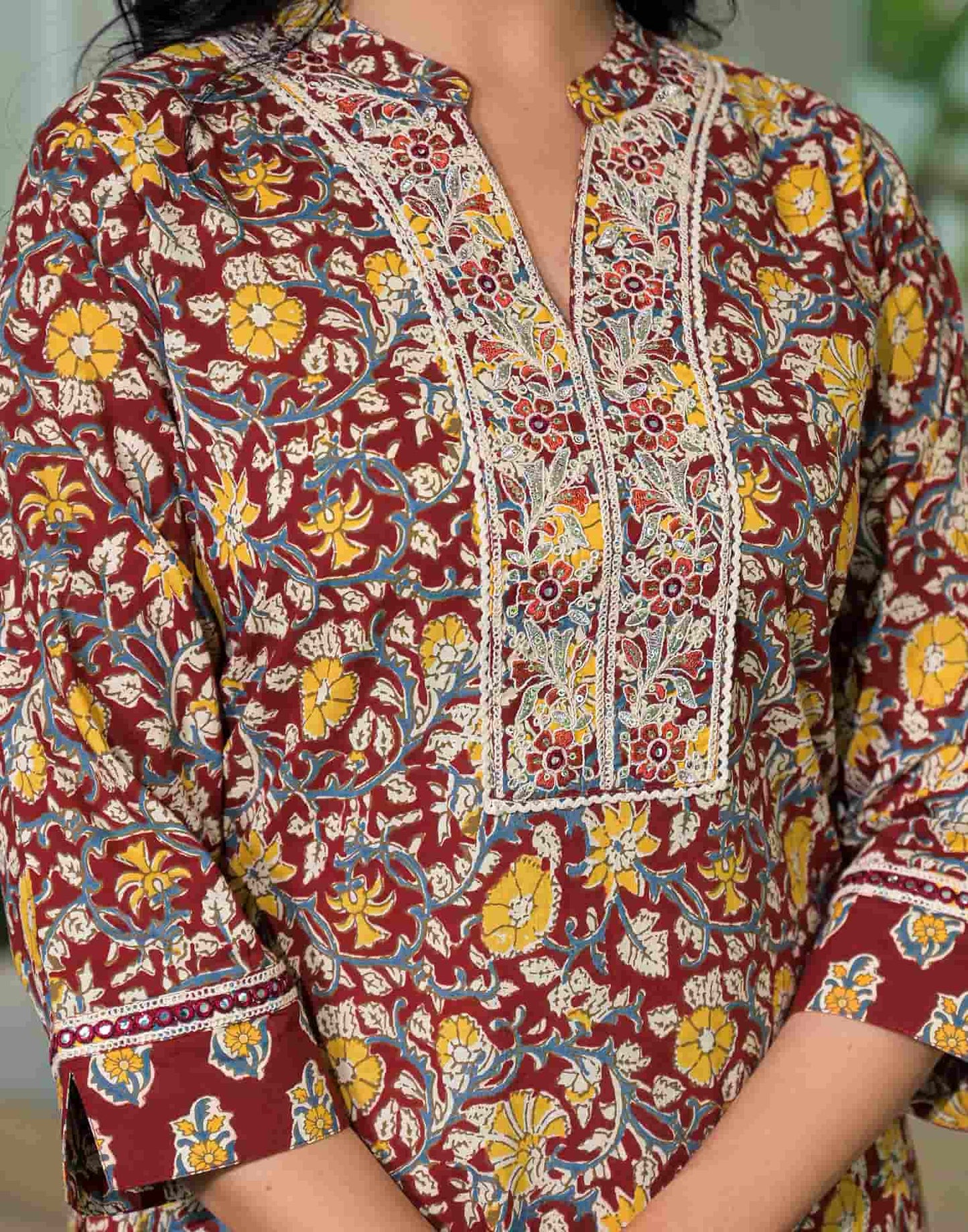Cotton Printed Straight Kurta with Pant & Dupatta