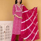 Cotton Printed Straight Kurta with Pant & Dupatta
