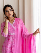 Viscose Rayon Printed A-Line 3 Piece Kurta Set