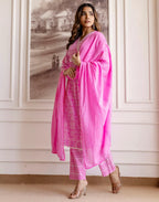 Viscose Rayon Printed A-Line 3 Piece Kurta Set