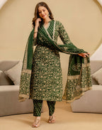 Viscose Rayon Embroidered Straight 3 Piece Kurta Set