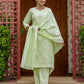 Silk Blend Embroidered Straight Kurta with Pant & Dupatta