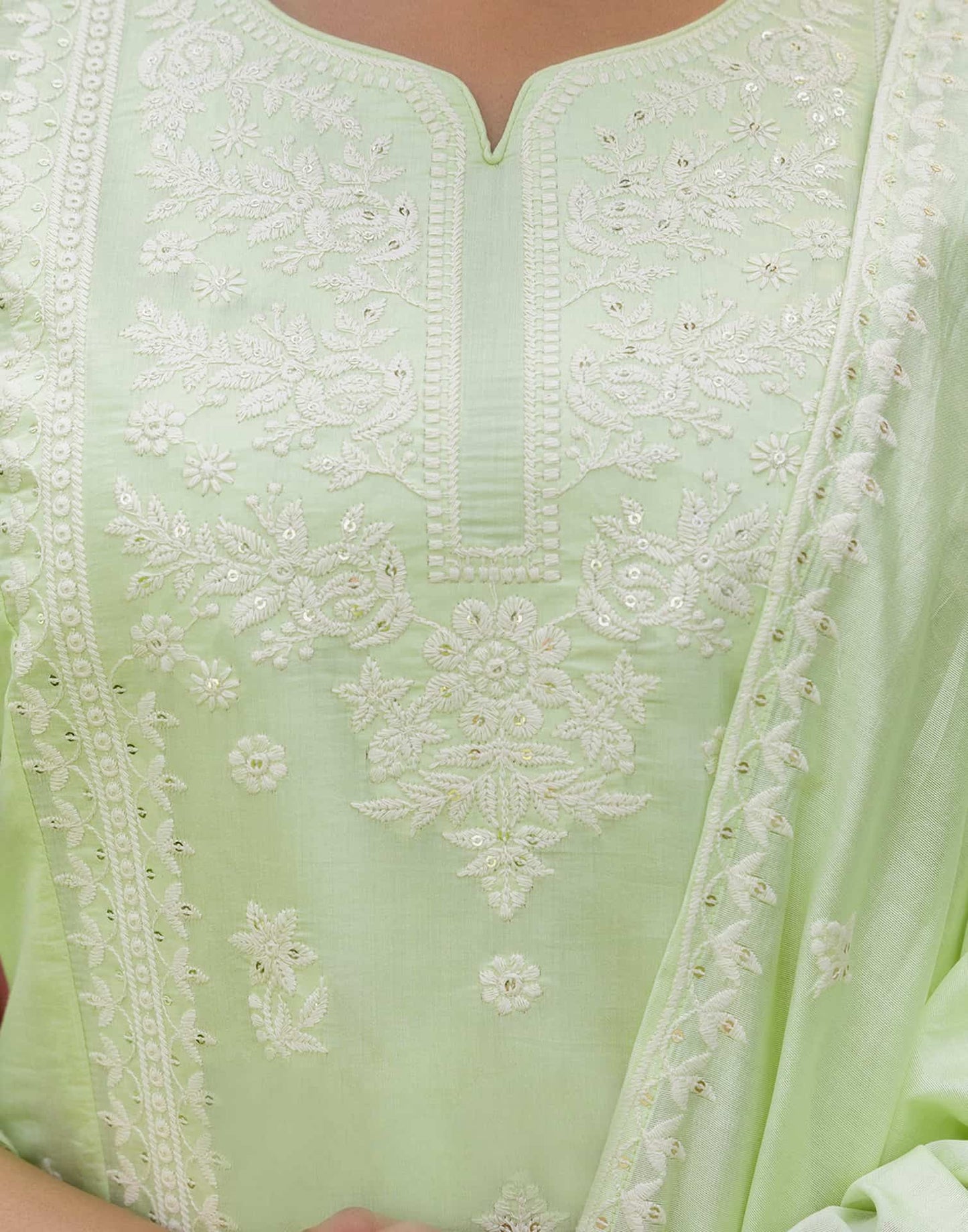 Silk Blend Embroidered Straight Kurta with Pant & Dupatta