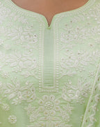 Silk Blend Embroidered Straight 3 Piece Kurta Set