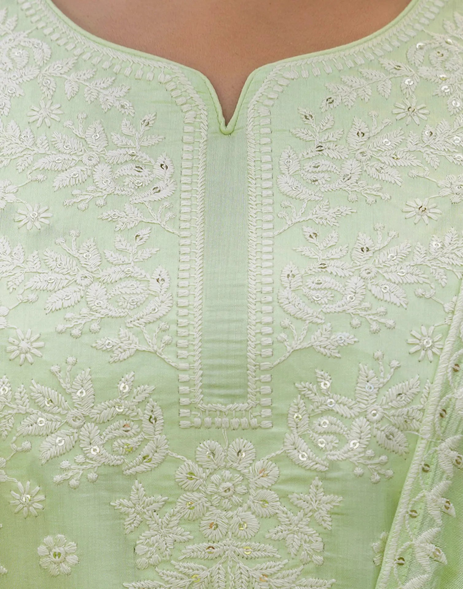 Silk Blend Embroidered Straight 3 Piece Kurta Set