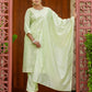 Silk Blend Embroidered Straight Kurta with Pant & Dupatta