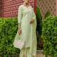 Silk Blend Embroidered Straight Kurta with Pant & Dupatta