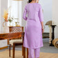Rayon Embroidery Work and Woven Stripe Straight Kurta with Pant & Dupatta