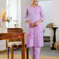 Rayon Embroidery Work and Woven Stripe Straight Kurta with Pant & Dupatta