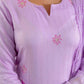 Rayon Embroidery Work and Woven Stripe Straight Kurta with Pant & Dupatta