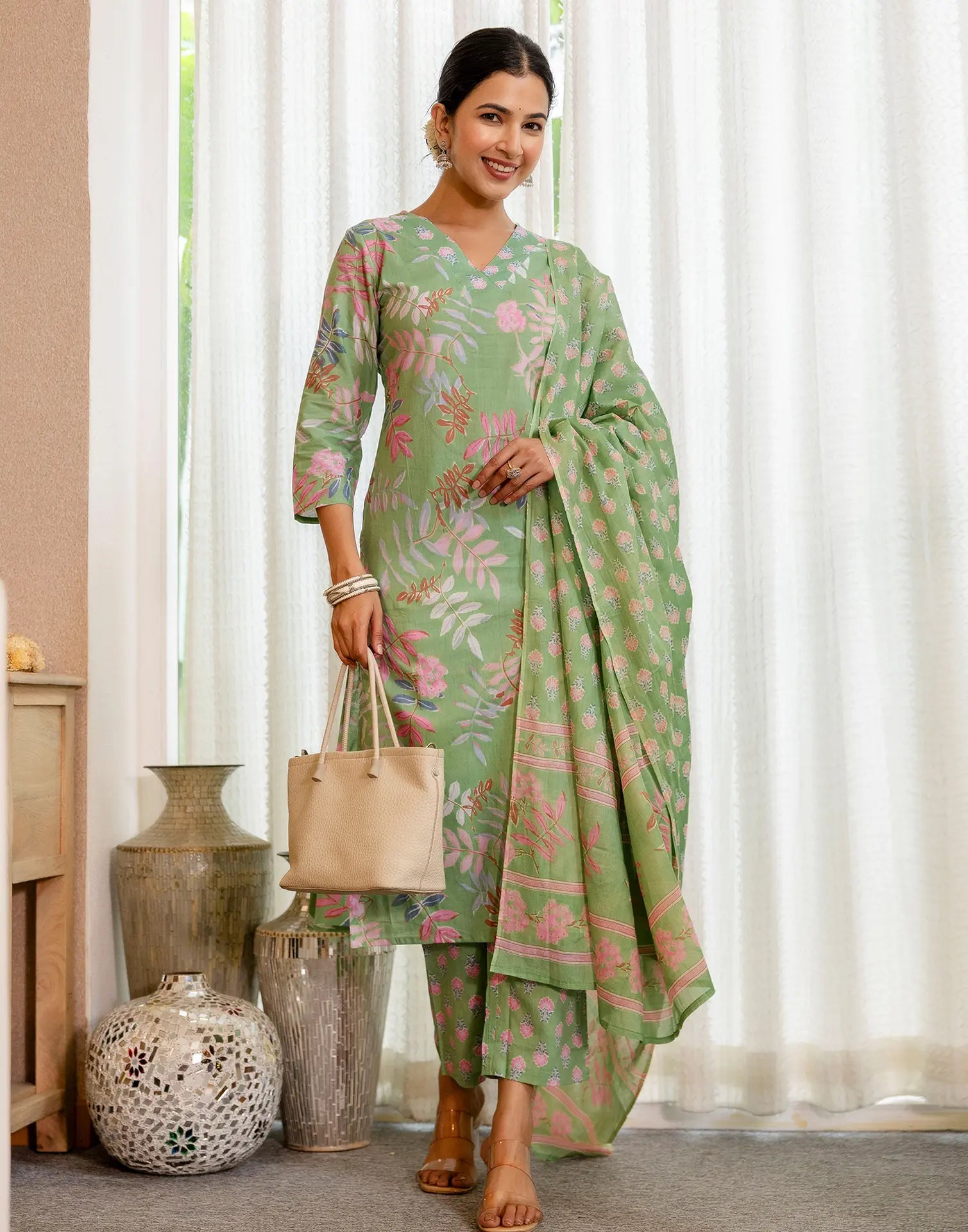 Viscose Rayon Printed Straight 3 Piece Kurta Set