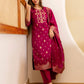Silk Blend Woven Straight Kurta with Pant & Dupatta