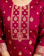 Silk Blend Woven Woven Straight 3 Piece Kurta Set