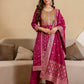 Silk Blend Woven Straight Kurta with Pant & Dupatta