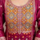 Silk Blend Woven Straight Kurta with Pant & Dupatta