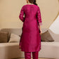Silk Blend Woven Straight Kurta with Pant & Dupatta
