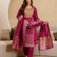 Silk Blend Woven Straight Kurta with Pant & Dupatta