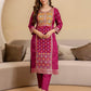 Silk Blend Woven Straight Kurta with Pant & Dupatta