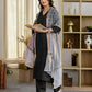 Cotton Blend Dyed Straight Kurta with Pant & Dupatta