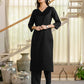 Cotton Blend Dyed Straight Kurta with Pant & Dupatta