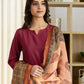 Cotton Solid Straight Kurta with Pant & Dupatta