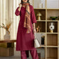 Cotton Solid Straight Kurta with Pant & Dupatta