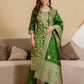 Silk Blend Woven Straight Kurta with Pant & Dupatta