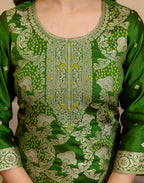 Silk Blend Woven Woven Straight 3 Piece Kurta Set