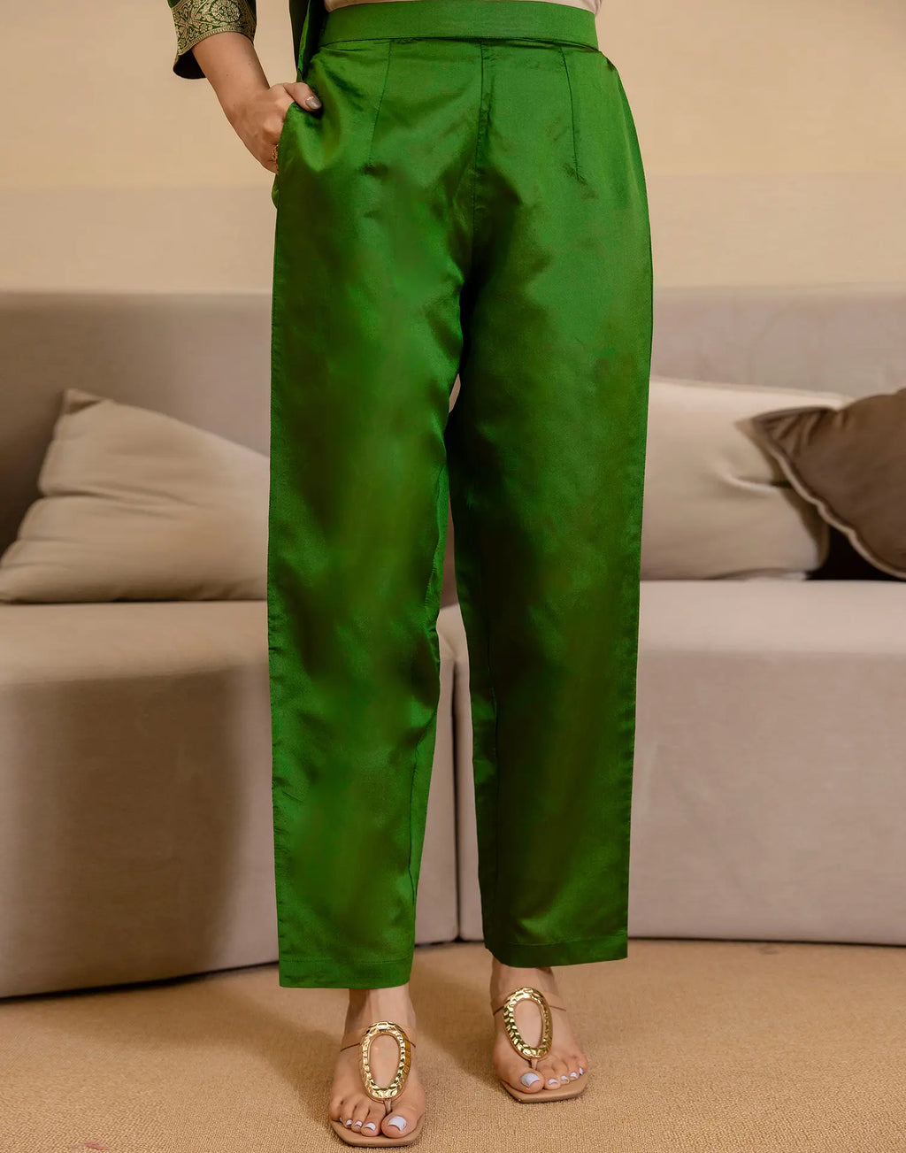 Silk Blend Woven Woven Straight 3 Piece Kurta Set