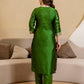 Silk Blend Woven Straight Kurta with Pant & Dupatta