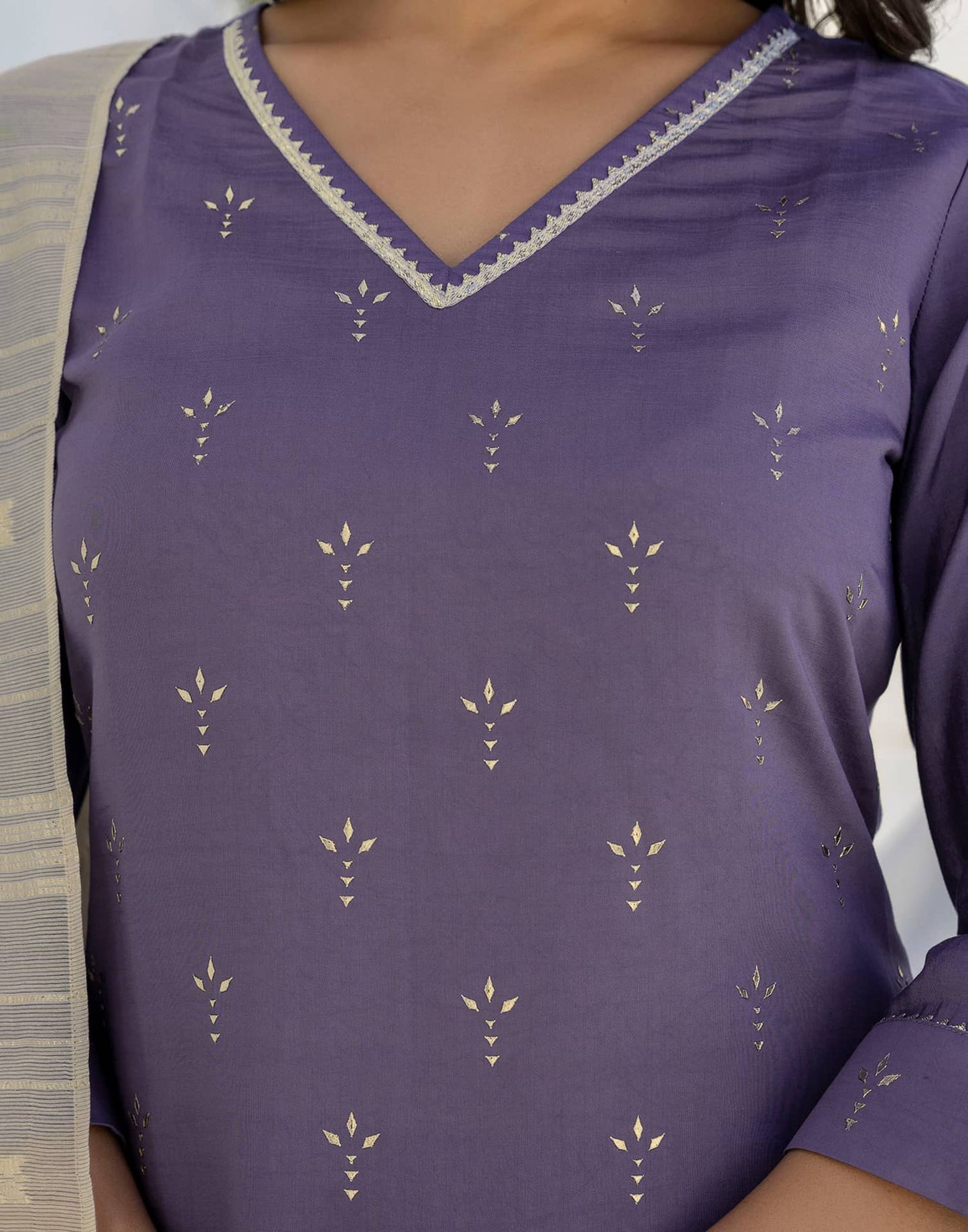 Silk Printed Straight Kurta with Pant & Dupatta