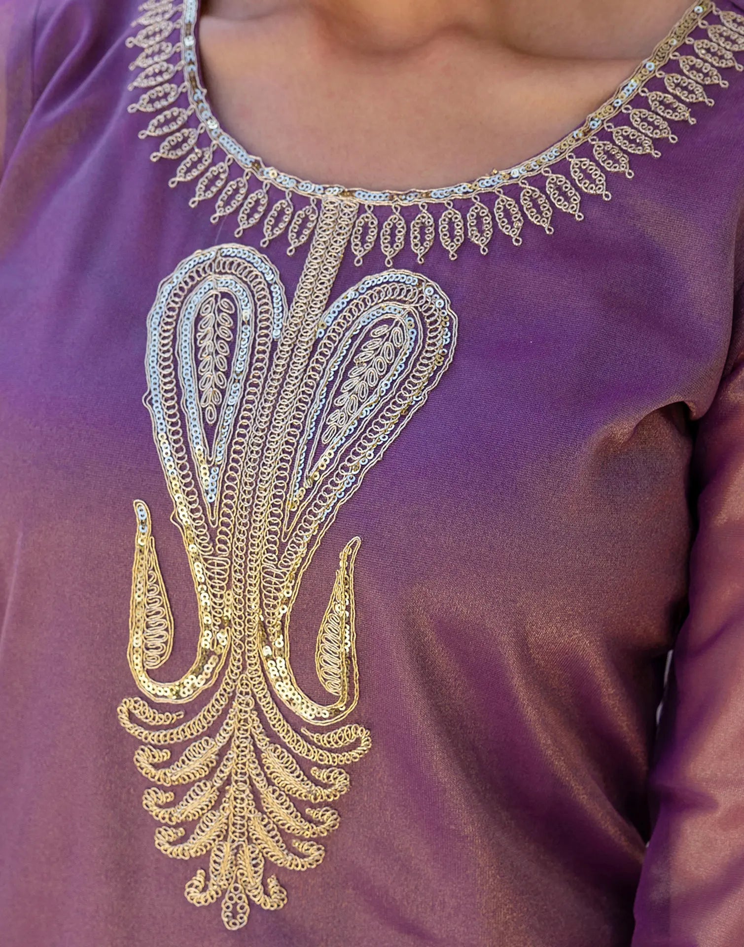 Shimmer Net Embroidered Straight 3 Piece Kurta Set