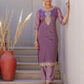 Net Sequins Work, Embroidery and Embroidery Lace Straight Kurta with Pant & Dupatta