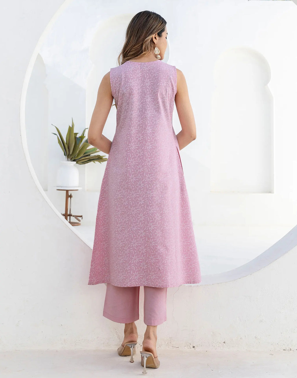 Cotton Printed A-Line 3 Piece Kurta Set