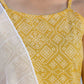 Cotton Bandhani Printed A-Line Kurta with Pant & Dupatta