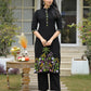 Cotton Embroidered Mandarin Collar Straight Kurta with Pant & Dupatta