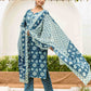 Cotton Printed Straight Kurta with Pant & Dupatta