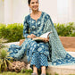 Cotton Printed Straight Kurta with Pant & Dupatta