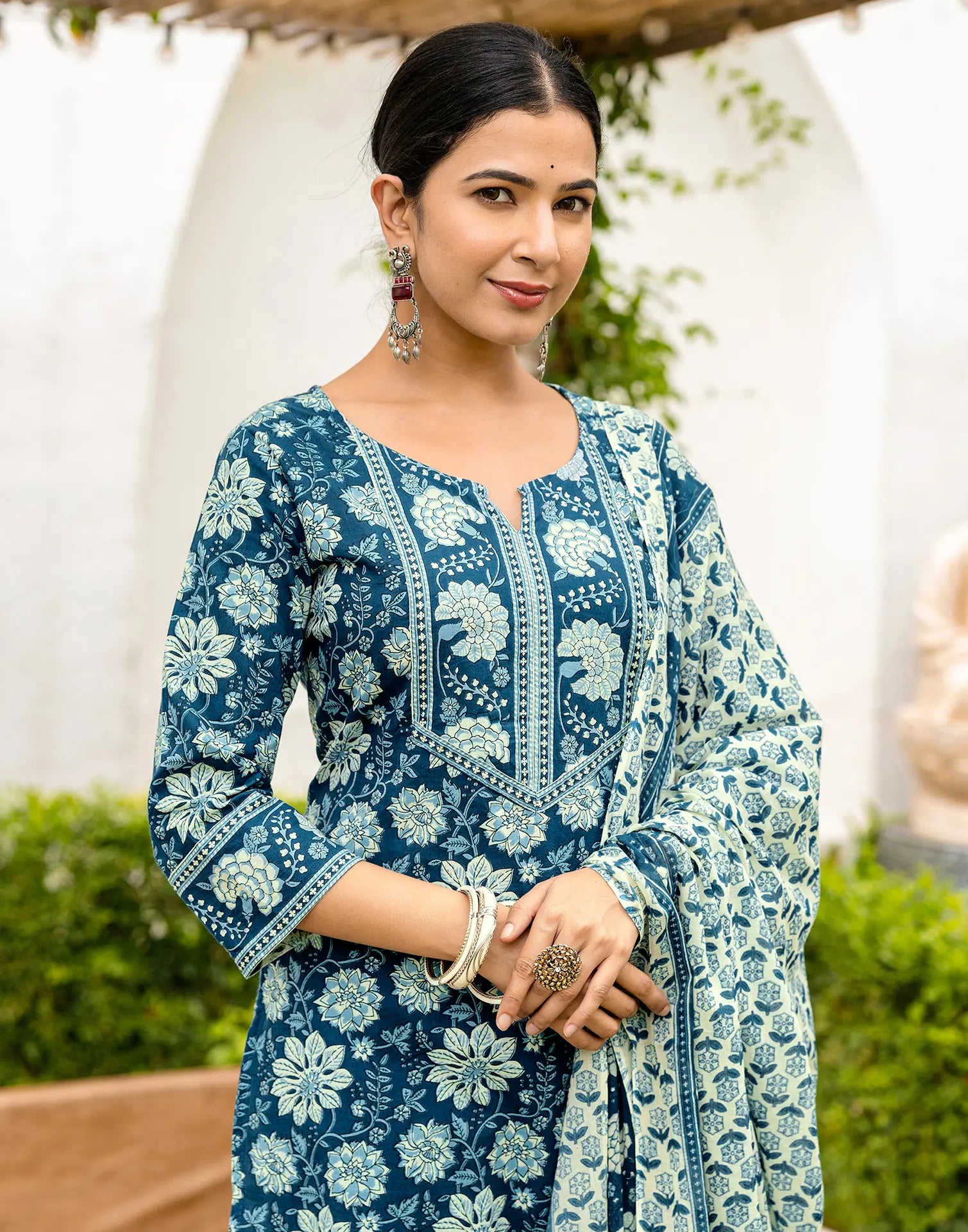 Cotton Printed Straight 3 Piece Kurta Set