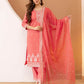 Silk Blend Embroidered Straight Kurta with Pant & Dupatta