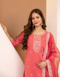 Silk Blend Embroidered Straight 3 Piece Kurta Set