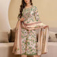 Cotton Printed Anarkali Kurta with Pant & Dupatta
